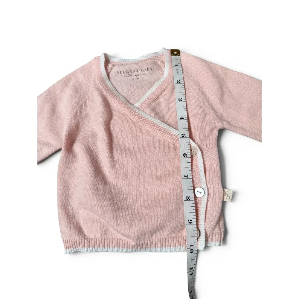 Elegant Baby‎ Cardigan Baby 0-3M Pink Cotton Cashmere Kimono Wrap Knit Sweater